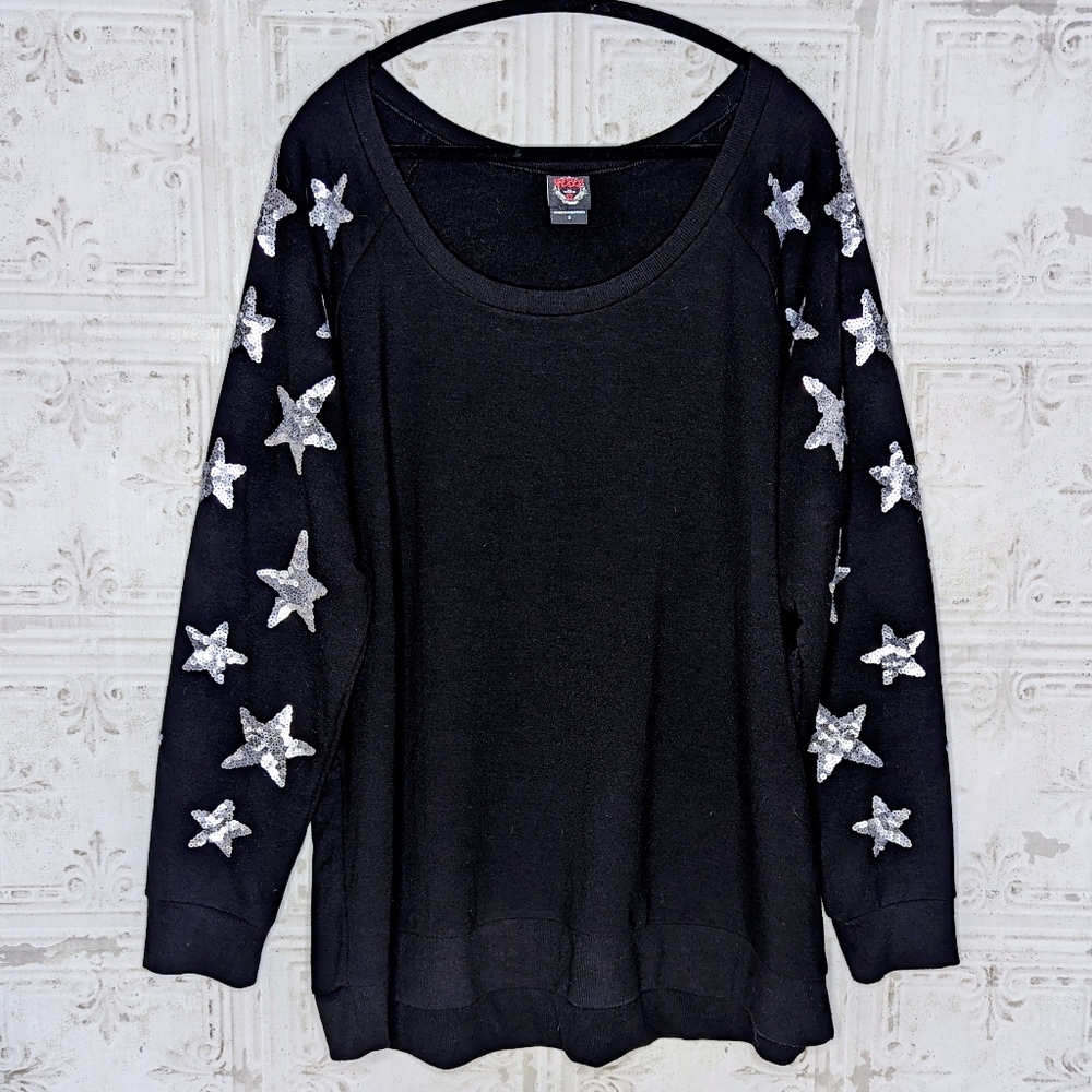 Rebel Wilson for Torrid Black Sweater with Sequins Stars 3